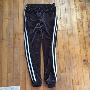 Topshop velvet striped jogger pants